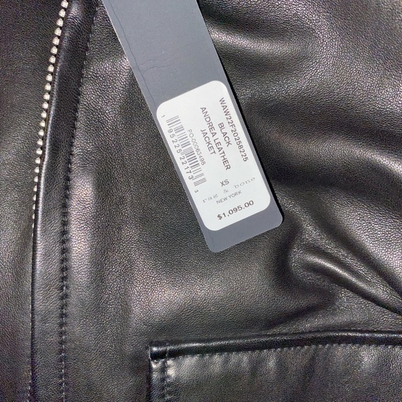 NWT $1200 Rag & Bone ICONS ‘Andrea’ black Leather Jacket - Picture 12 of 15